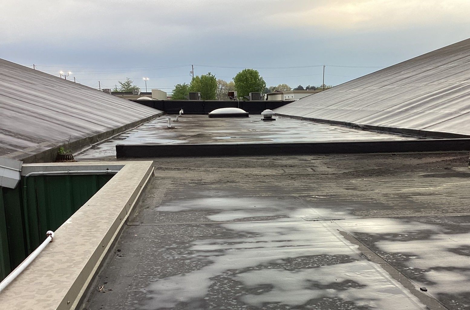 Before - Damaged commercial roof