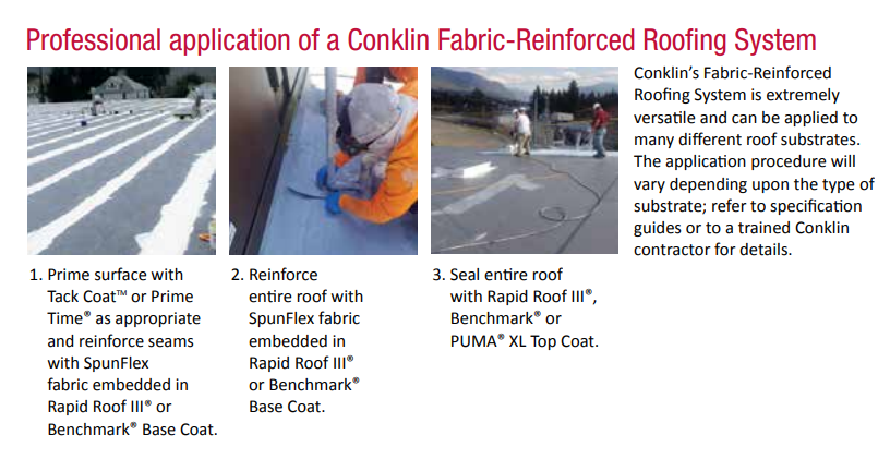 Installation Process of Conklin Fabric-Reinforced Roofing System