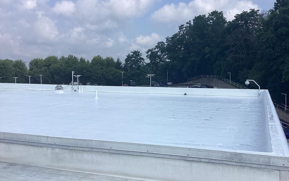 Aerial View of Commercial Roofing Project